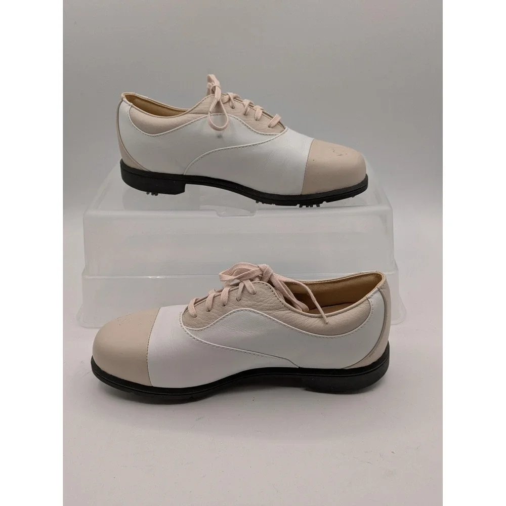 Nike Air Comfort Shoes Womens Size 6.5 White Leather Golf Spiked Sneakers